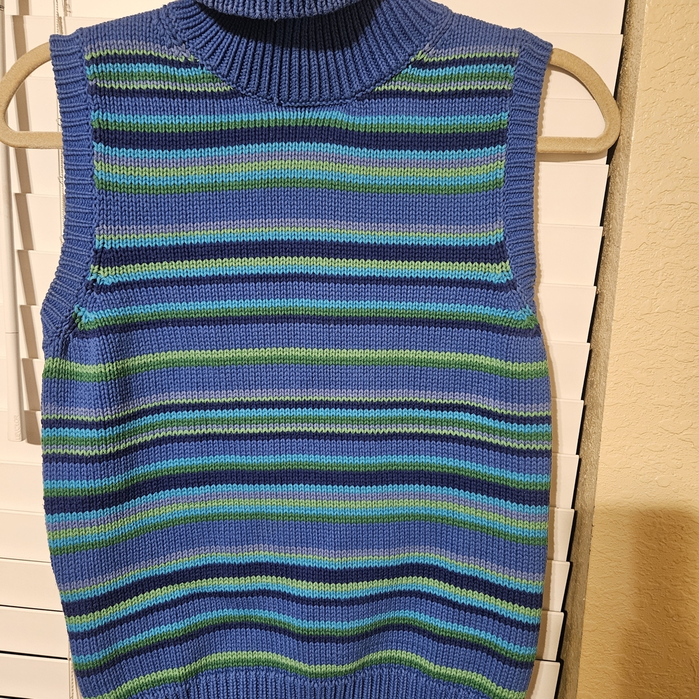 Ralph Lauren vintage Blue and Green Knit Vest sz M
